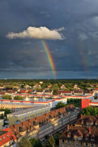 Niederrrad mit Regenbogen