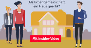 gezeichnetes Bild: Erbengemeuínschaft vor Haus